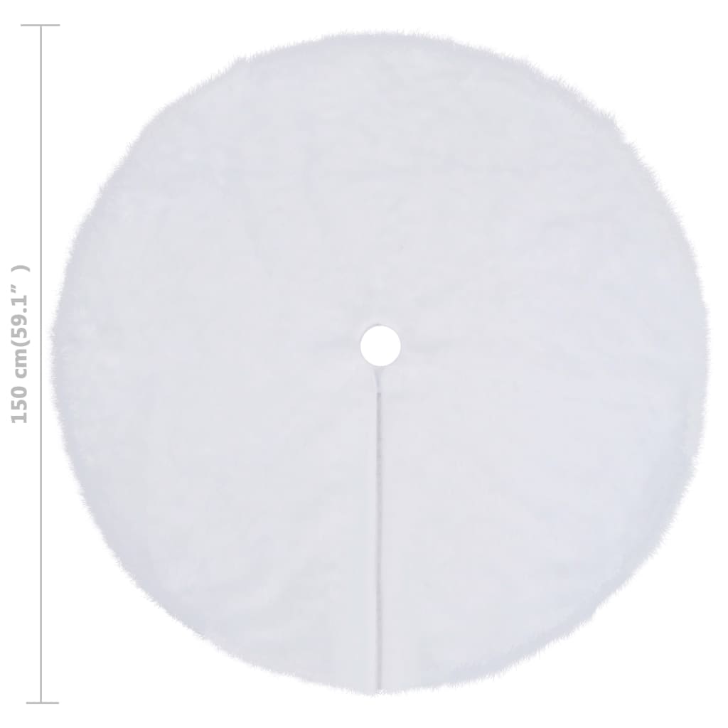 Kerstboomrok 150 Cm Kunstbont Wit
