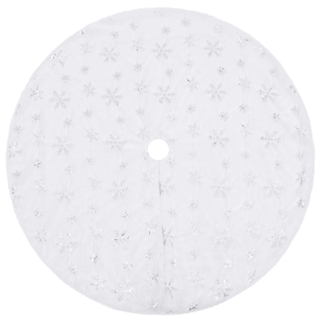 Kerstboomrok Luxe 90 Cm Kunstbont Wit