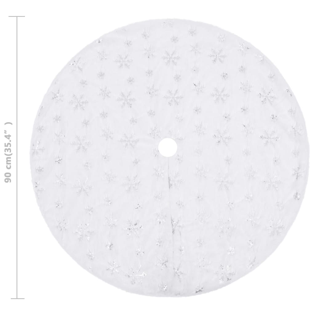 Kerstboomrok Luxe 90 Cm Kunstbont Wit