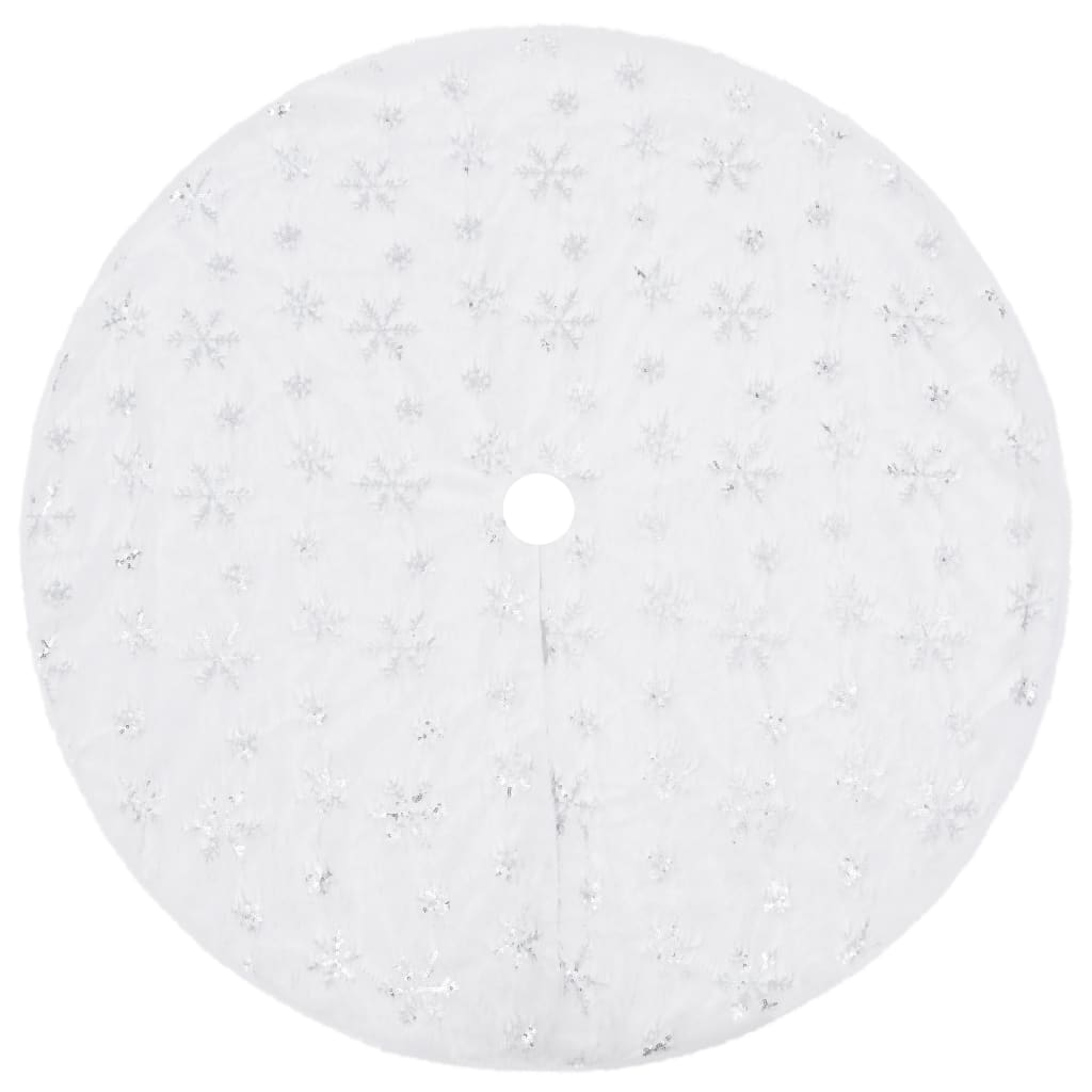 Kerstboomrok Luxe 122 Cm Kunstbont Wit
