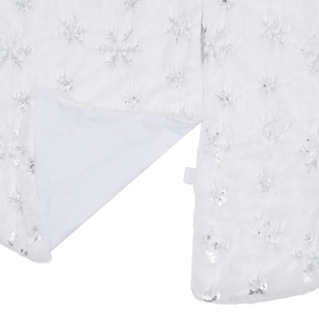 Kerstboomrok Luxe 122 Cm Kunstbont Wit