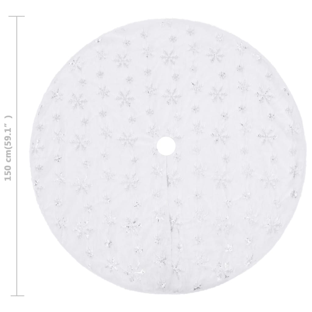 Kerstboomrok Luxe 150 Cm Kunstbont Wit