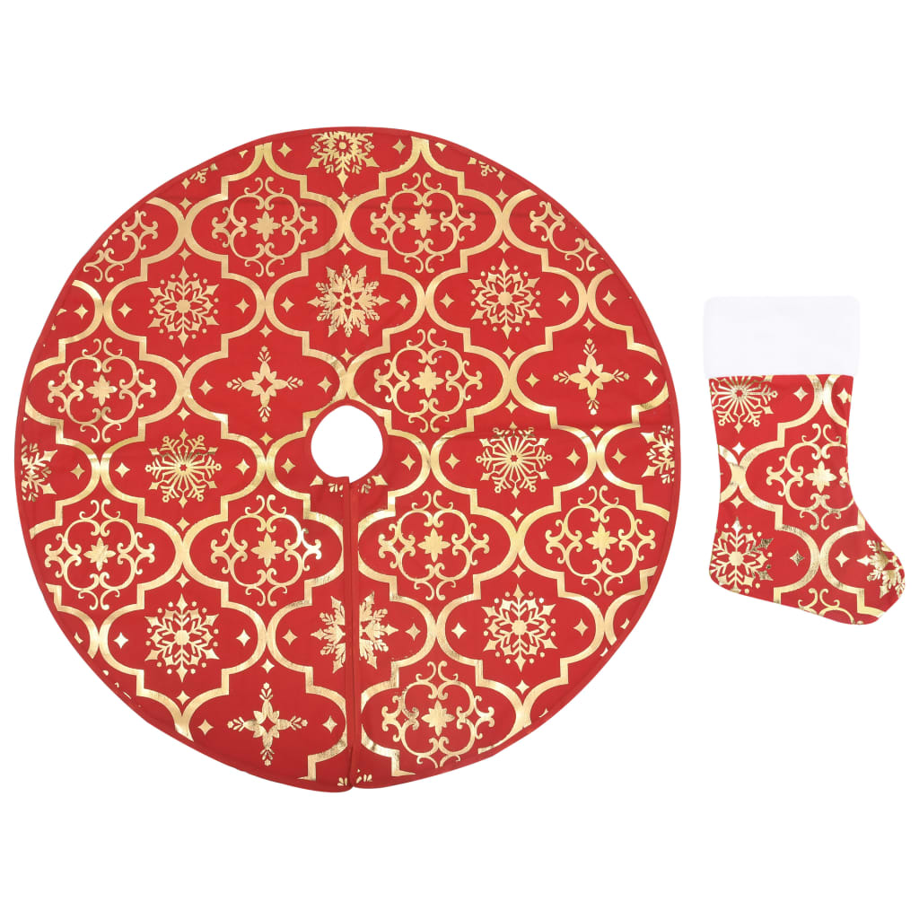 Kerstboomrok Luxe Met Sok 150 Cm Stof Rood