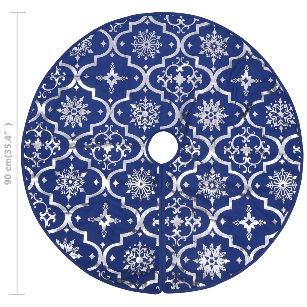 Kerstboomrok Luxe Met Sok 90 Cm Stof Blauw