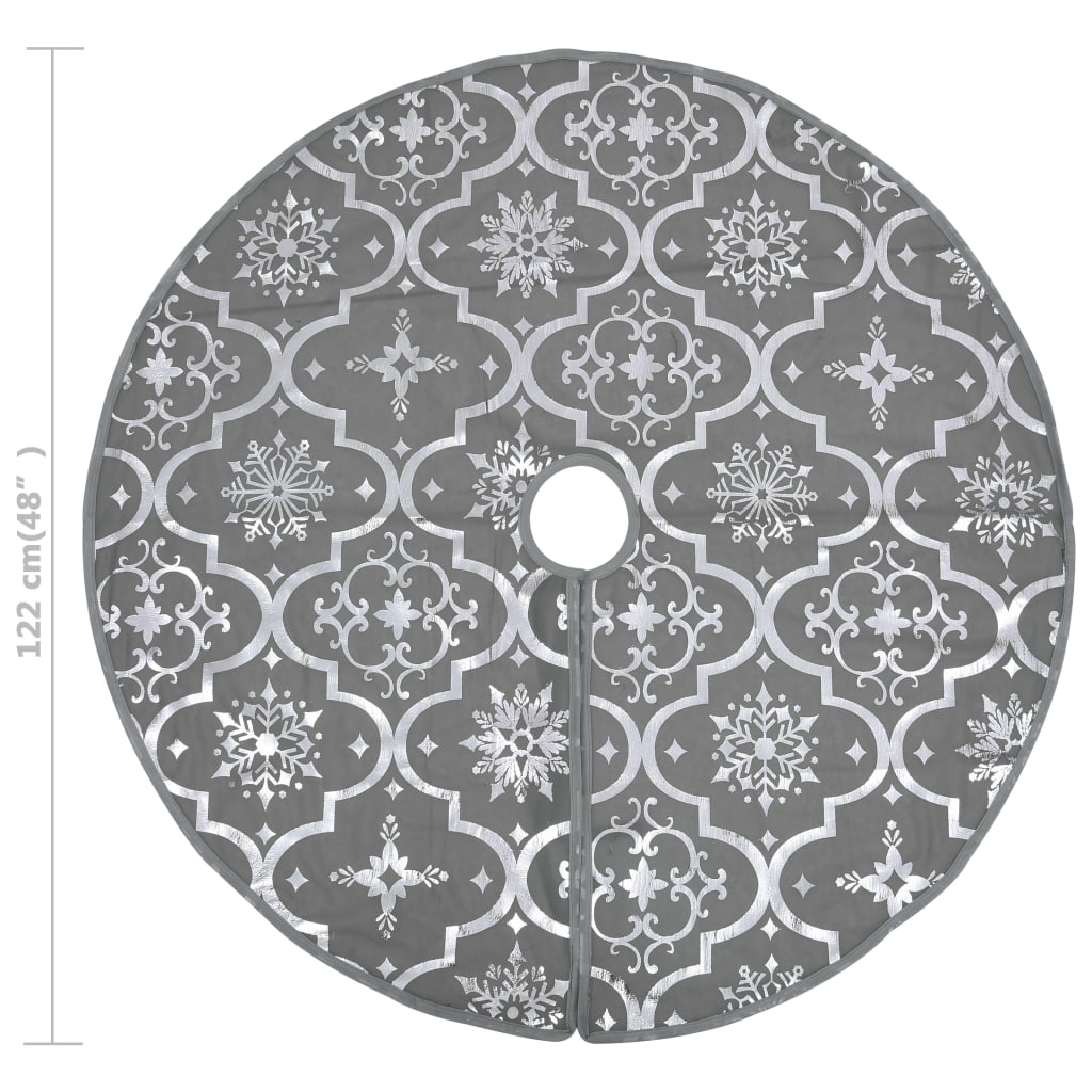 Kerstboomrok Luxe Met Sok 122 Cm Stof Grijs