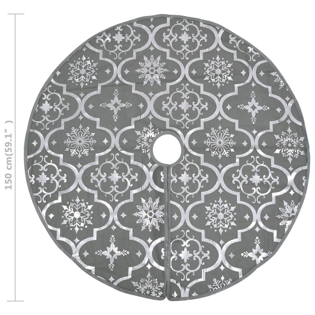Kerstboomrok Luxe Met Sok 150 Cm Stof Grijs