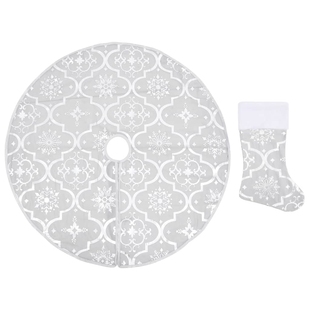 Kerstboomrok Luxe Met Sok 90 Cm Stof Wit