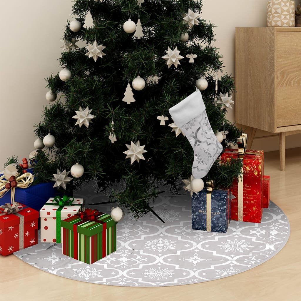 Kerstboomrok Luxe Met Sok 150 Cm Stof Wit