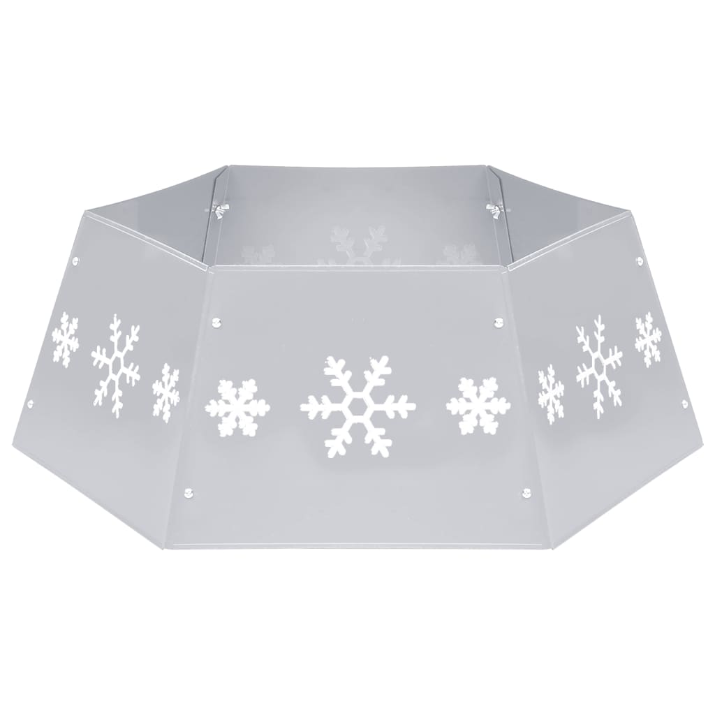 Kerstboomrok Ø68X25 Cm Zilverkleurig En Wit