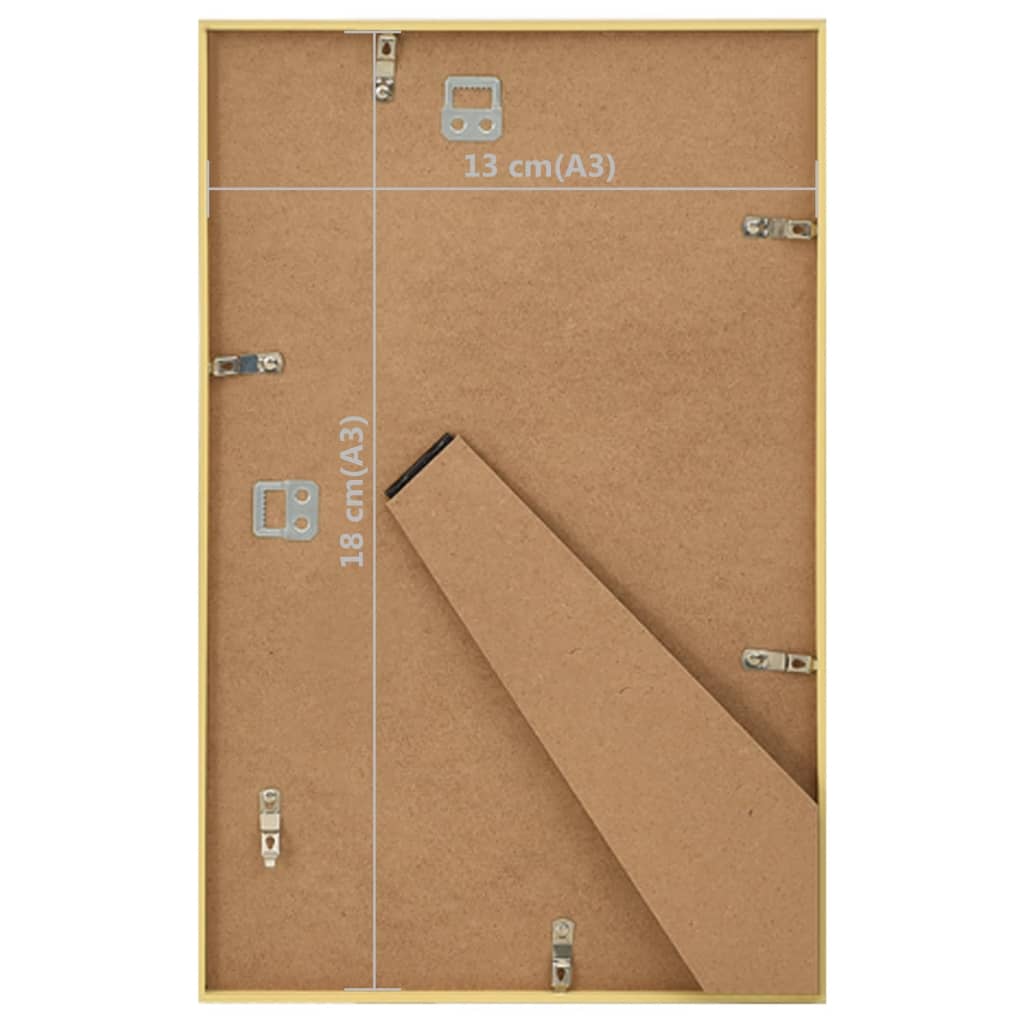 Fotolijsten 3 St Voor Wand Of Tafel 13X18 Cm Mdf Goudkleurig