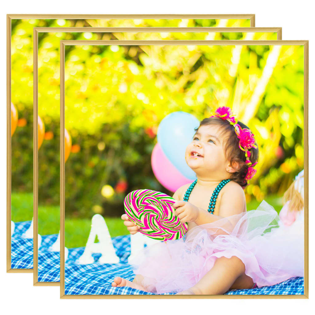 Fotolijsten 3 St Voor Tafel 20X20 Cm Mdf Goudkleurig