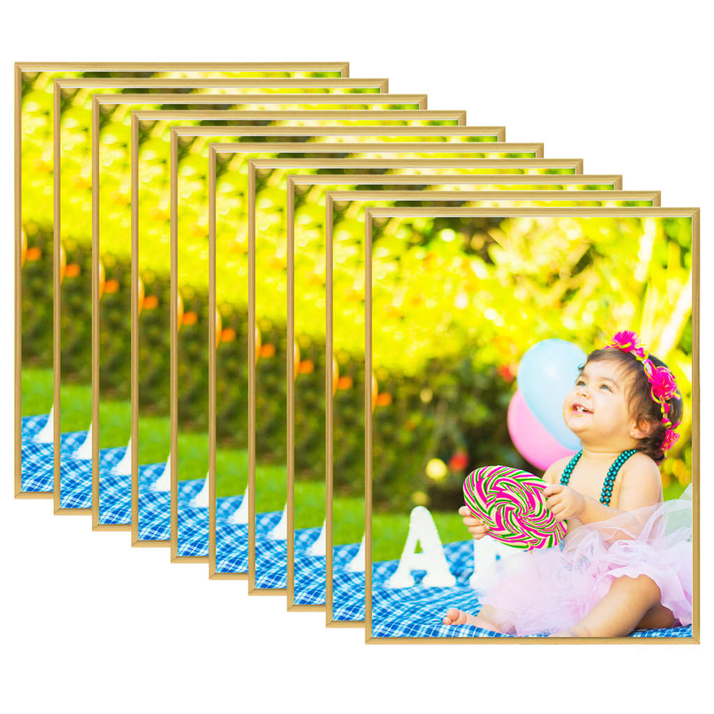 Fotolijsten 10 St Voor Wand Of Tafel 20X25 Cm Mdf Goudkleurig