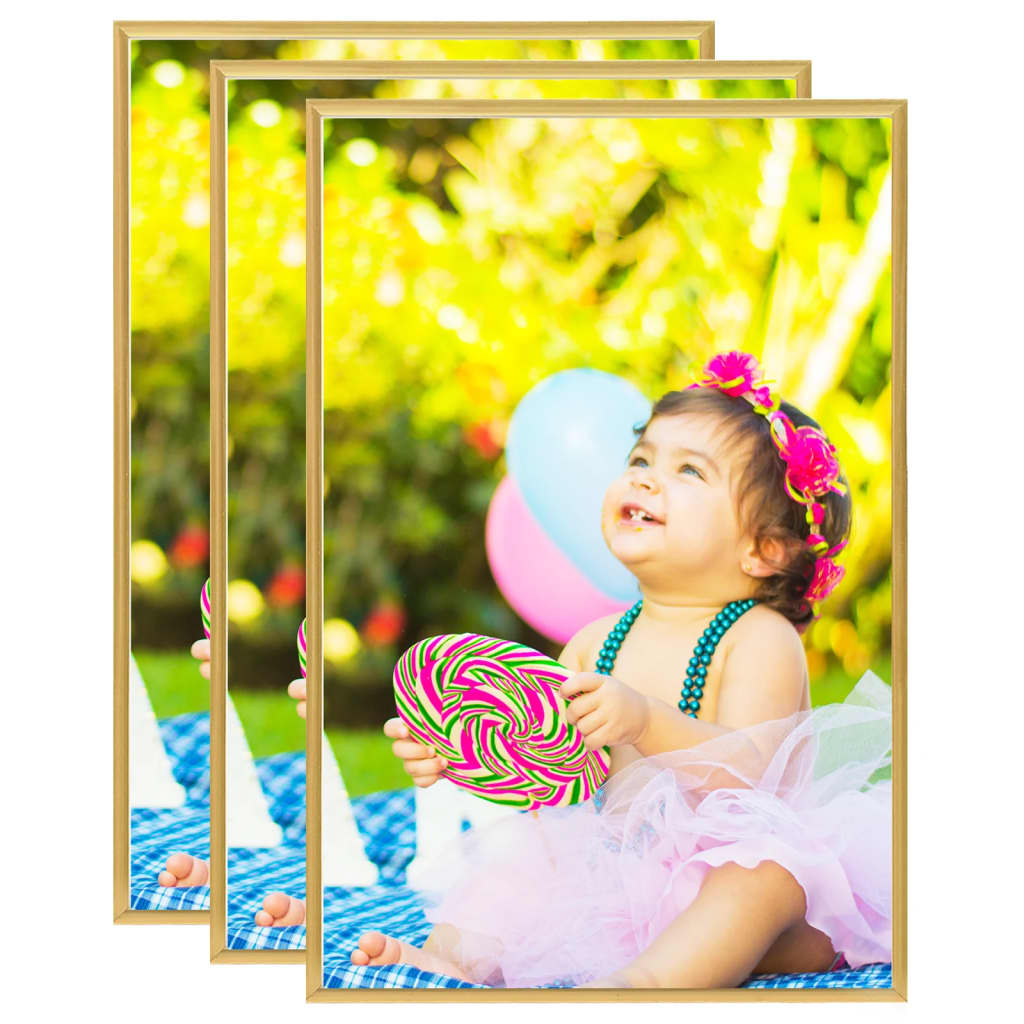 Fotolijsten 3 St Voor Wand 42X59,4Cm Mdf Goudkleurig