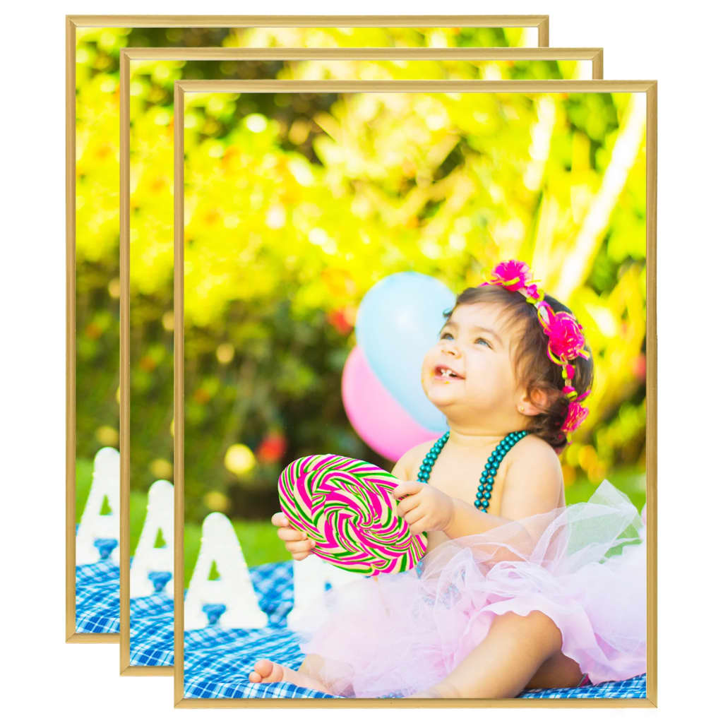 Fotolijsten 3 St Voor Wand Of Tafel 50X60 Cm Mdf Goudkleurig