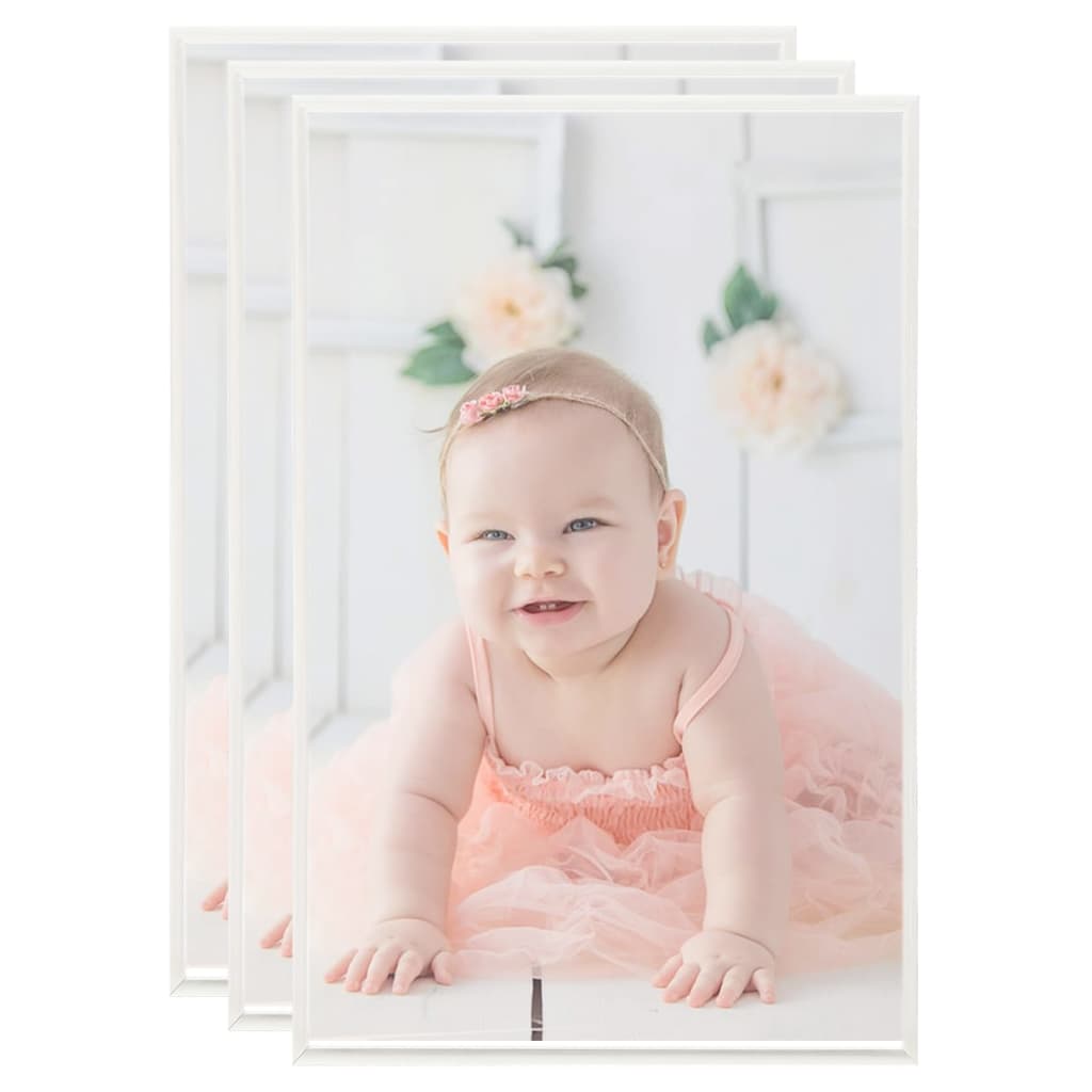 Fotolijsten 3 St Voor Tafel 10X15 Cm Mdf Zilverkleurig