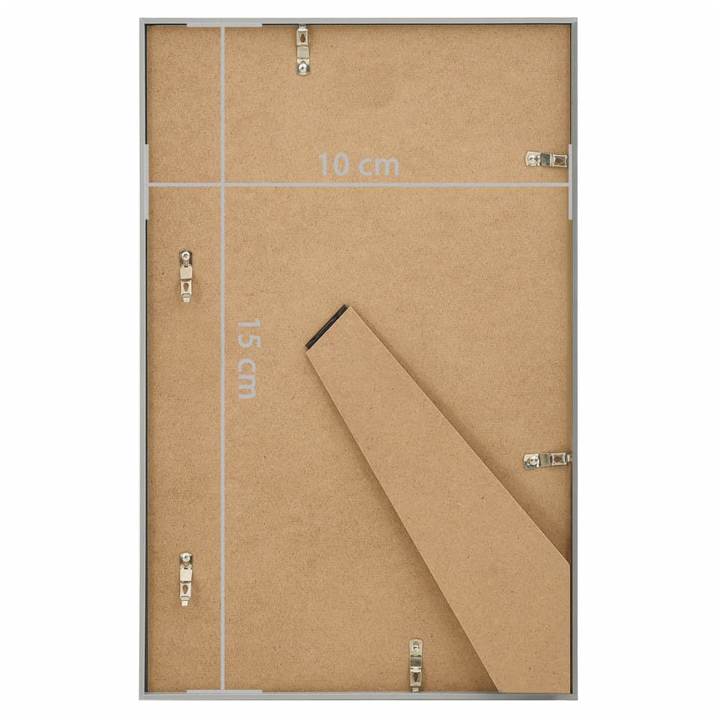 Fotolijsten 3 St Voor Tafel 10X15 Cm Mdf Zilverkleurig