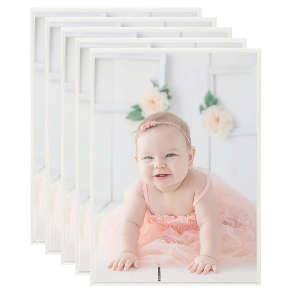 Fotolijsten 5 St Voor Wand Of Tafel 15X21 Cm Mdf Zilverkleurig