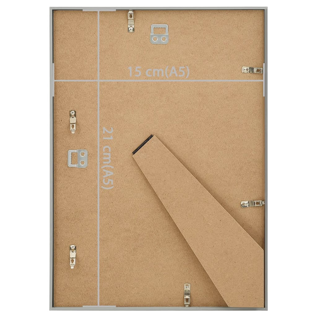 Fotolijsten 5 St Voor Wand Of Tafel 15X21 Cm Mdf Zilverkleurig