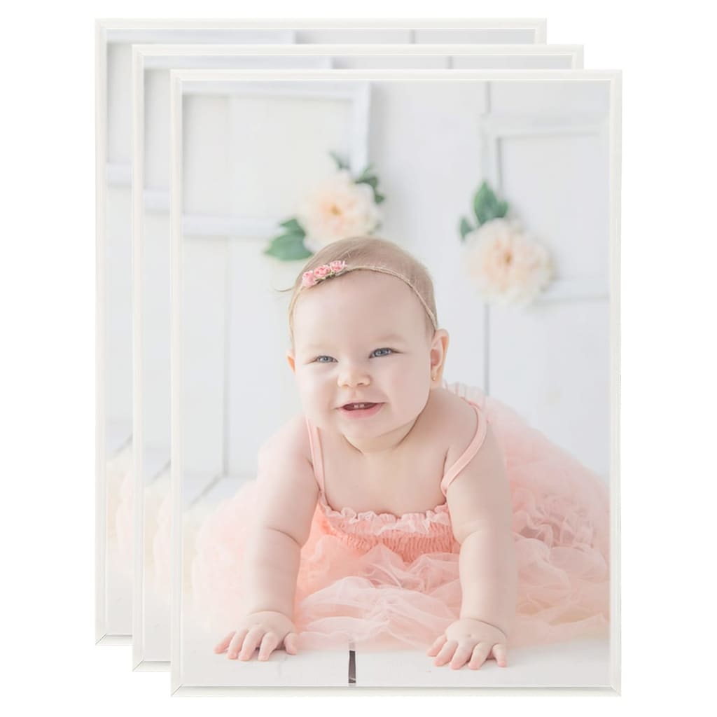 Fotolijsten 3 St Voor Wand Of Tafel 18X24 Cm Mdf Zilverkleurig