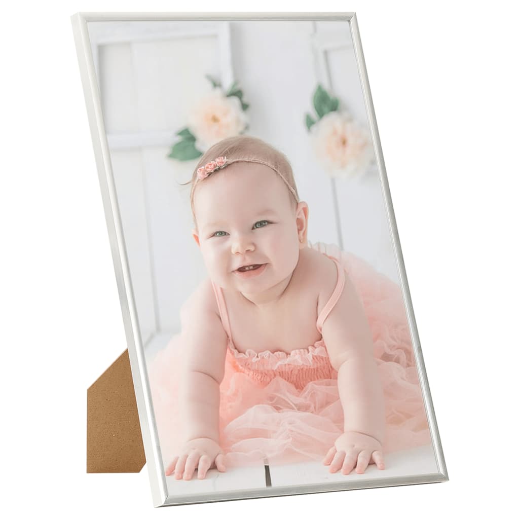 Fotolijsten 5 St Voor Wand Of Tafel 18X24 Cm Mdf Zilverkleurig