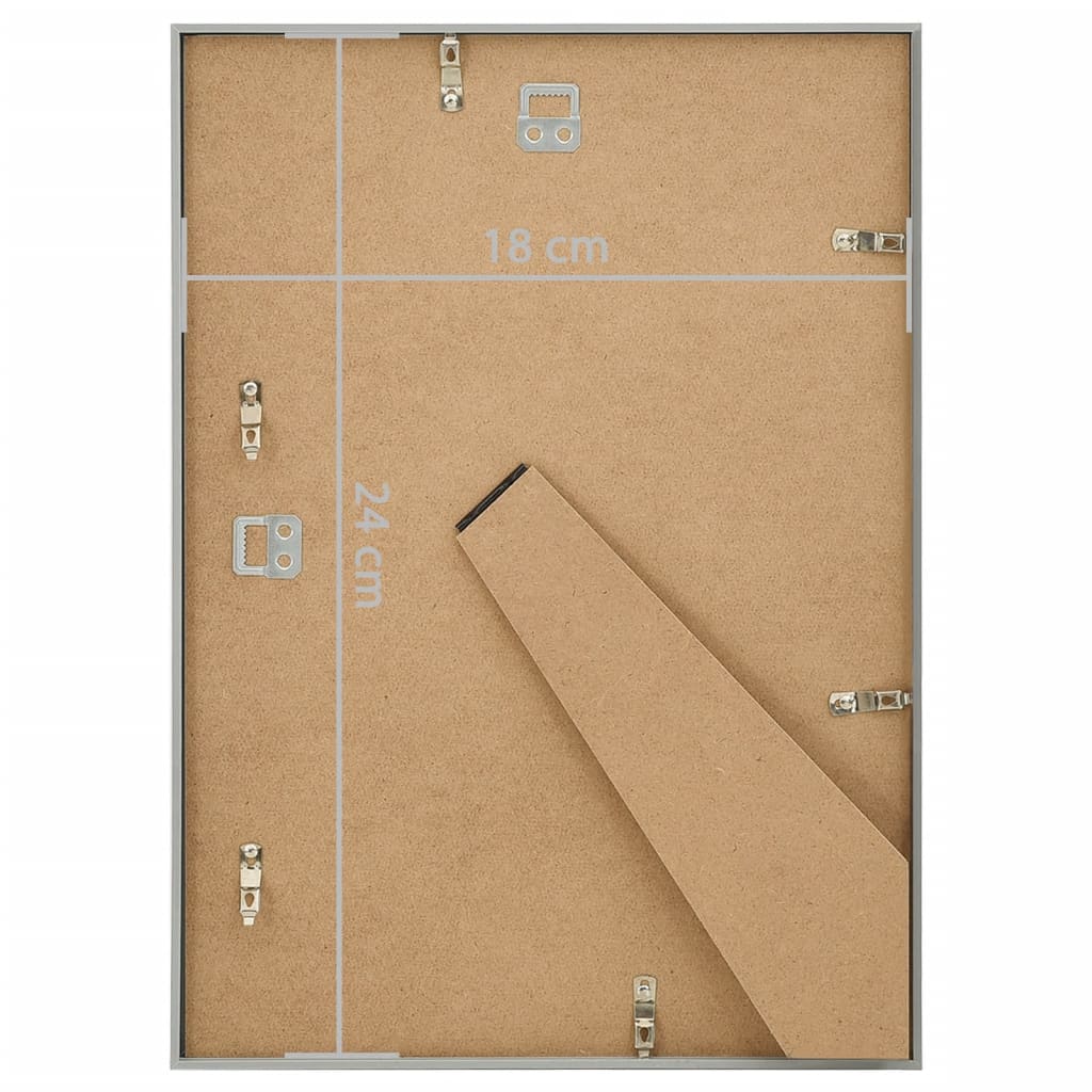 Fotolijsten 5 St Voor Wand Of Tafel 18X24 Cm Mdf Zilverkleurig