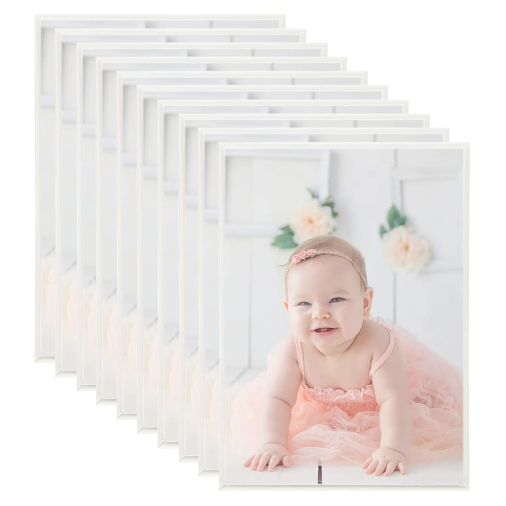 Fotolijsten 10 St Voor Wand Of Tafel 18X24 Cm Mdf Zilverkleurig