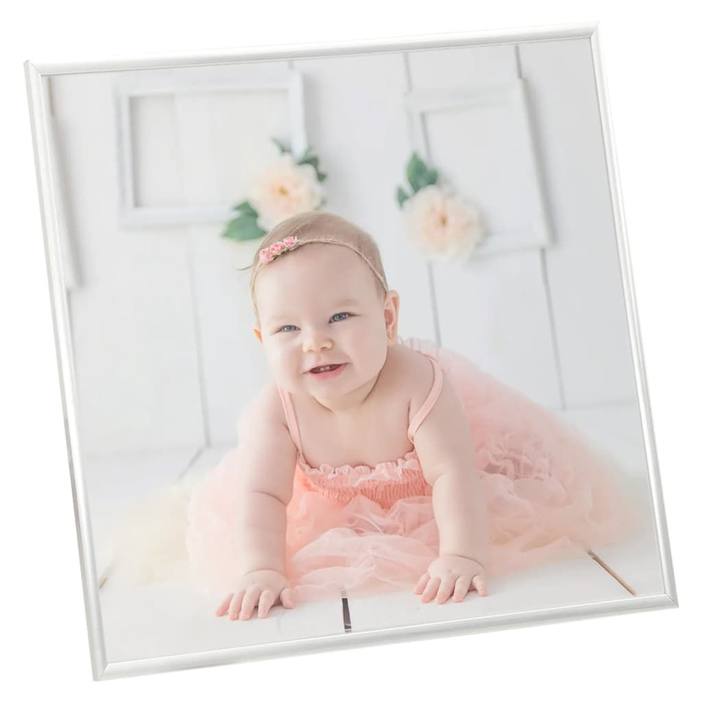 Fotolijsten 3 St Voor Wand Of Tafel 20X20 Cm Mdf Zilverkleurig