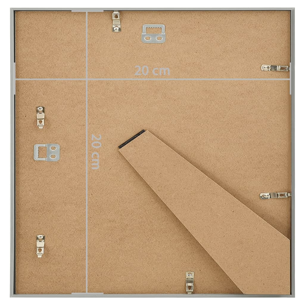Fotolijsten 3 St Voor Wand Of Tafel 20X20 Cm Mdf Zilverkleurig