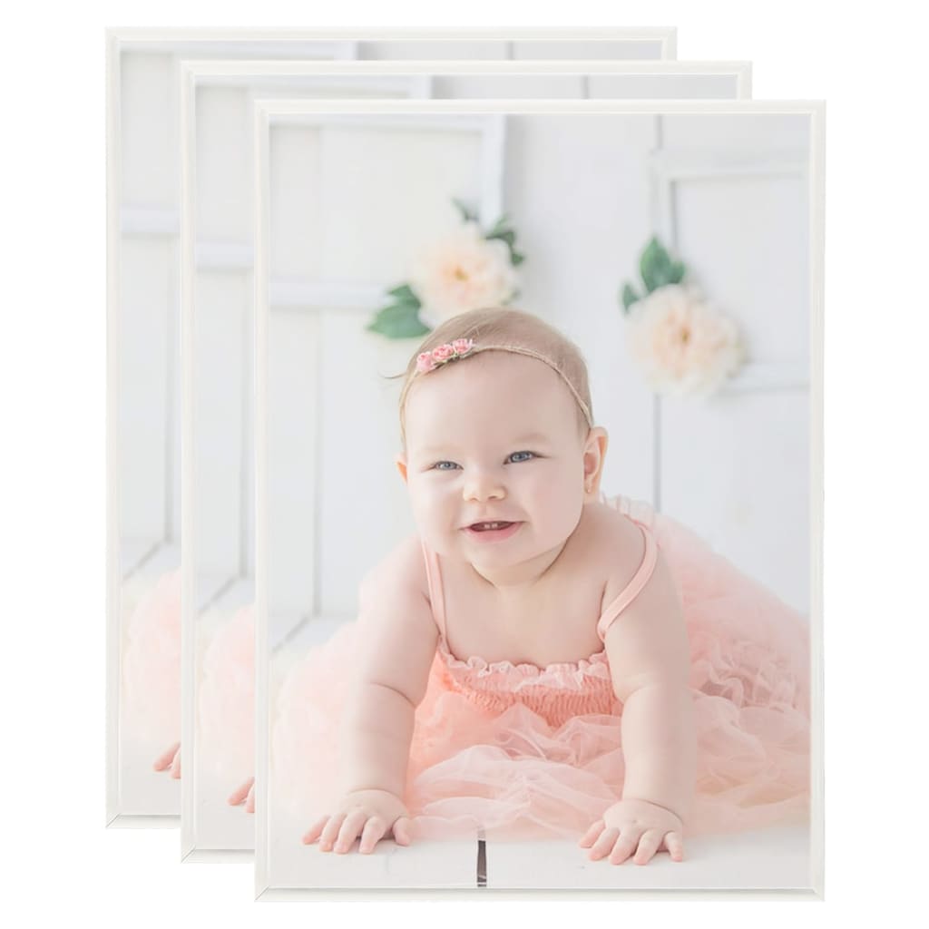 Fotolijsten 3 St Voor Wand Of Tafel 29,7X42 Cm Mdf Zilverkleur