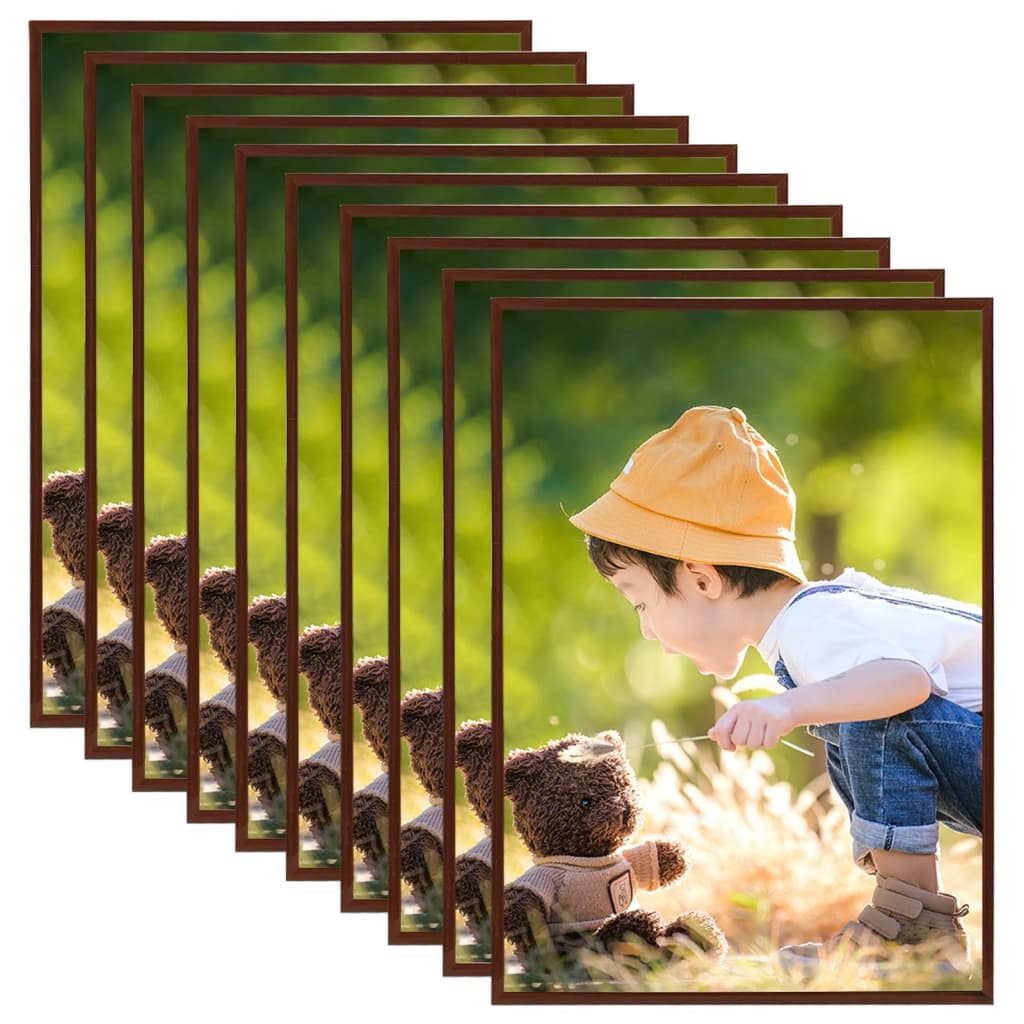 Fotolijsten 10 St Voor Wand Of Tafel 18X24 Cm Mdf Bronskleurig