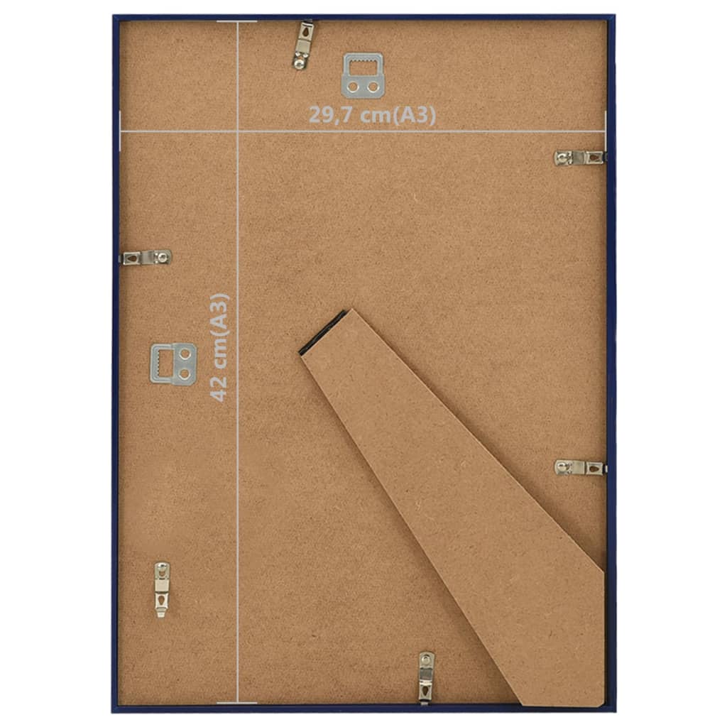 Fotolijsten 3 St Voor Wand Of Tafel 29,7X42 Cm Mdf Blauw