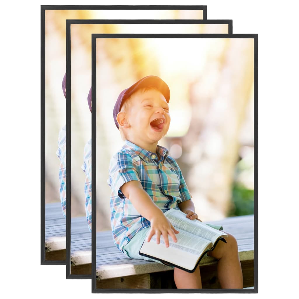 Fotolijsten 3 St Voor Tafel 20X25 Cm Mdf Zwart