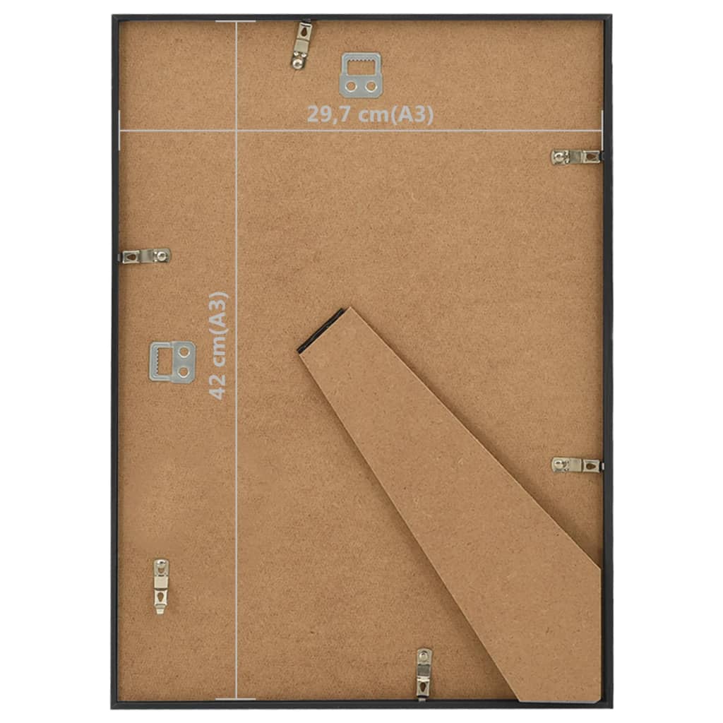 Fotolijsten 3 St Voor Wand Of Tafel 29,7X42 Cm Mdf Zwart