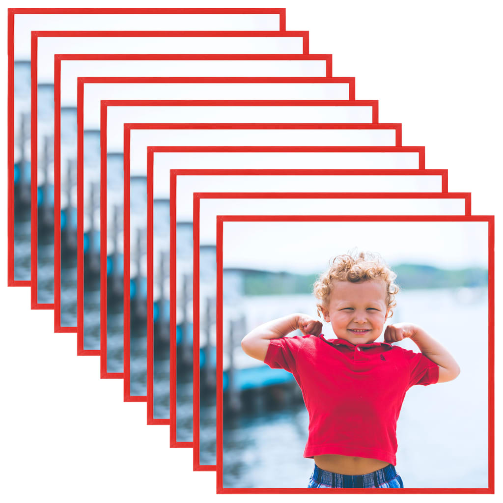 Fotolijsten 10 St Voor Wand Of Tafel 20X20 Cm Mdf Rood