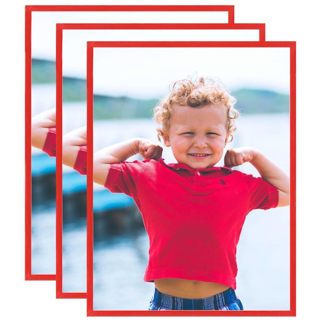Fotolijsten 3 St Voor Wand Of Tafel 20X25 Cm Mdf Rood