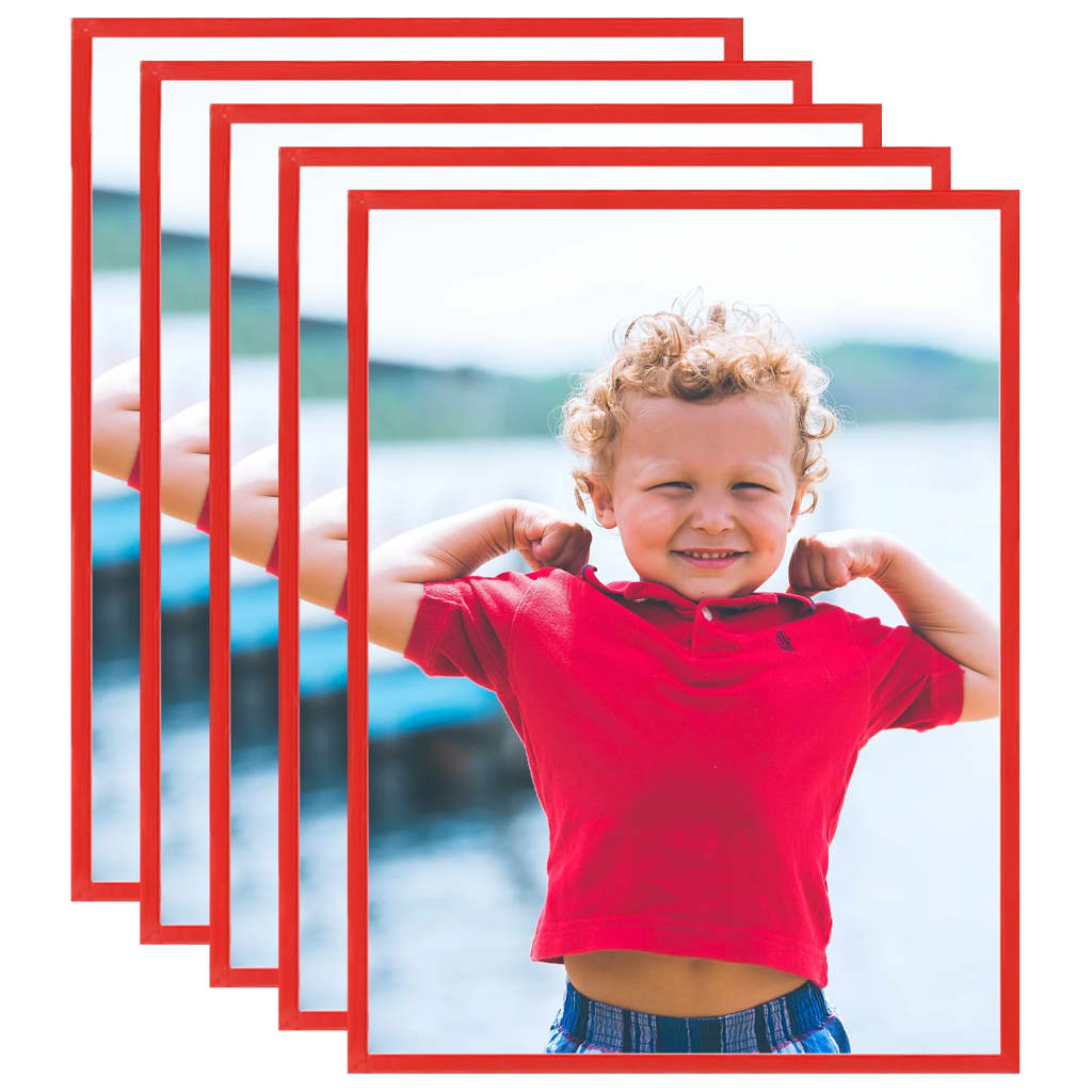 Fotolijsten 5 St Voor Wand Of Tafel 20X25 Cm Mdf Rood