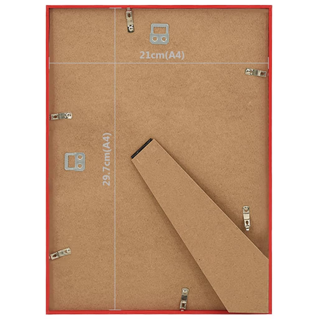 Fotolijsten 3 St Voor Wand Of Tafel 21X29,7 Cm Mdf Rood
