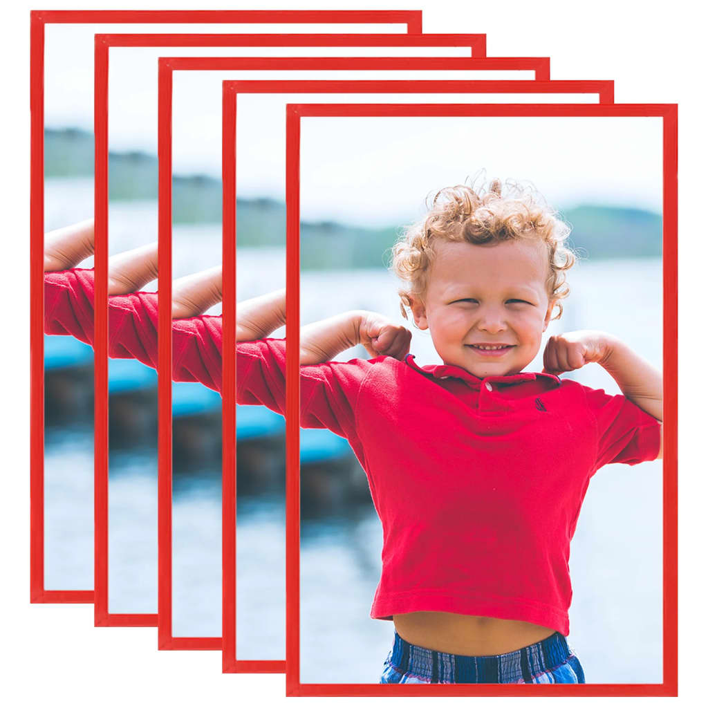 Fotolijsten 5 St Voor Wand Of Tafel 28X35 Cm Mdf Rood