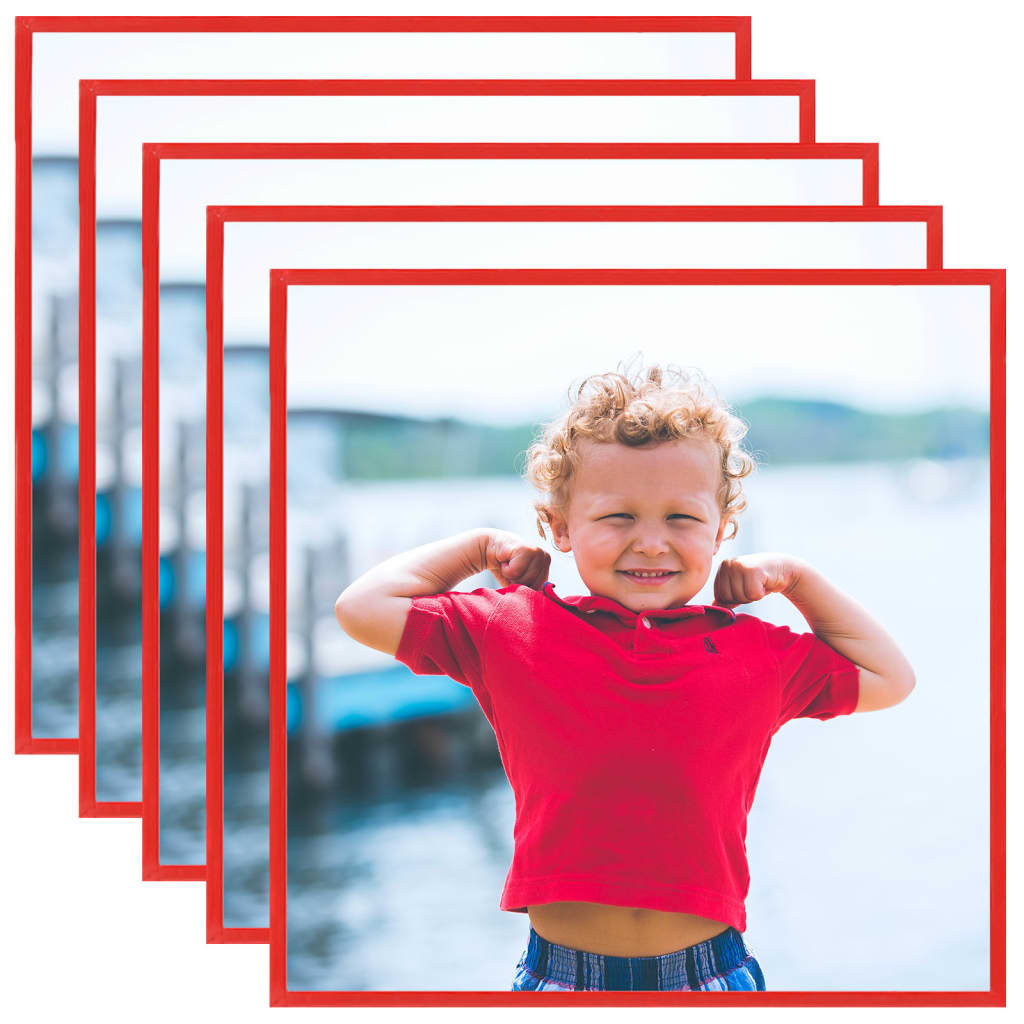 Fotolijsten 5 St Voor Wand Of Tafel 50X50 Cm Mdf Rood