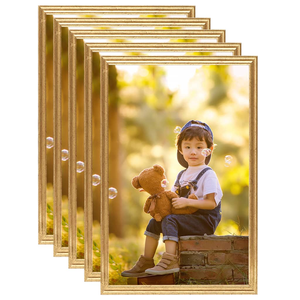 Fotolijsten 3 St Voor Wand 42X59,4Cm Mdf Goudkleurig