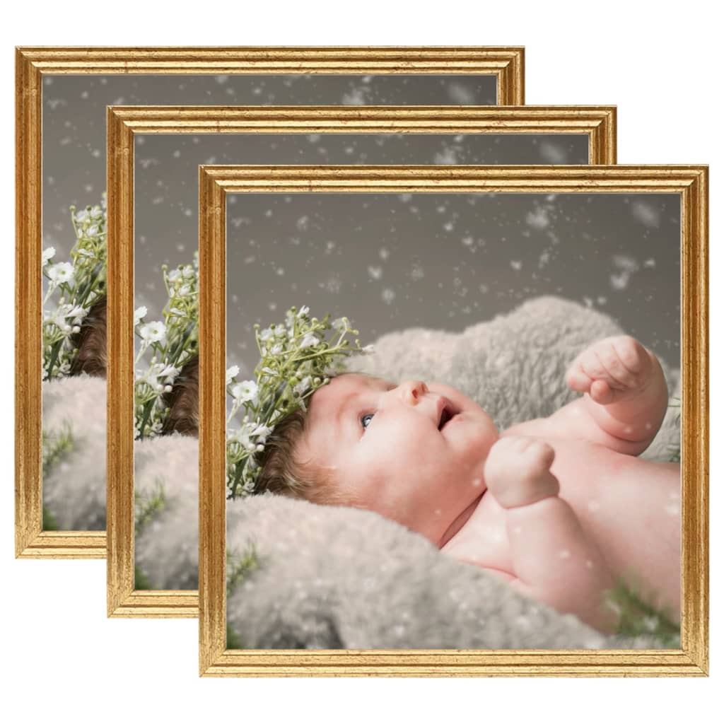 Fotolijsten 3 St Voor Wand 50X50 Cm Mdf Goudkleurig