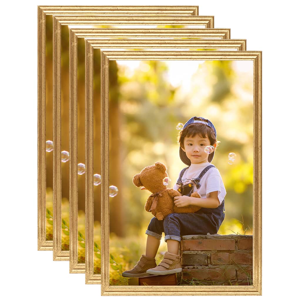Fotolijsten 5 St Voor Wand 50X70 Cm Mdf Goudkleurig