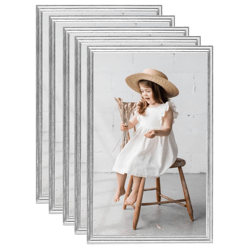 Fotolijsten 5 St Voor Tafel 13X18Cm Mdf Zilverkleurig