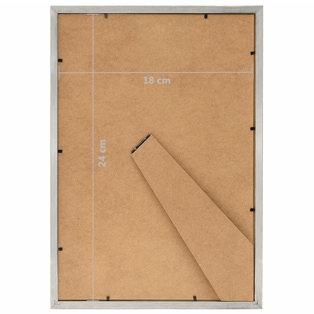 Fotolijsten 5 St Voor Wand Of Tafel 18X24Cm Mdf Zilverkleurig