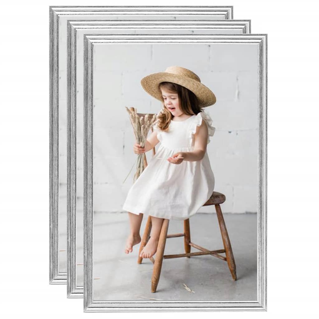 Fotolijsten 3 St Voor Tafel 28X35Cm Mdf Zilverkleurig
