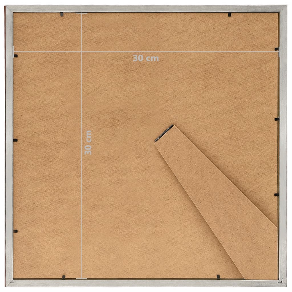 Fotolijsten 3 St Voor Wand Of Tafel 30X30 Cm Mdf Zilverkleurig