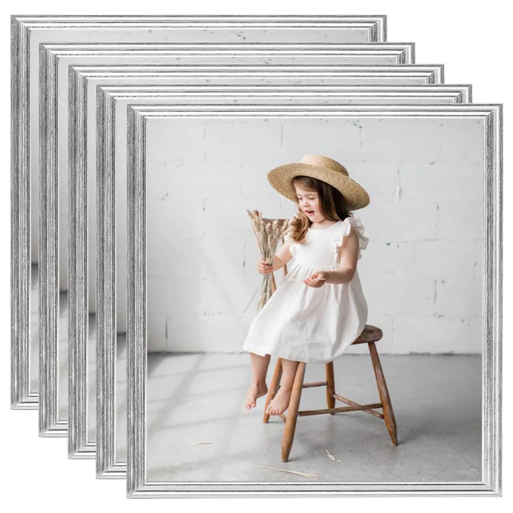 Fotolijsten 5 St Voor Wand 40X40Cm Mdf Zilverkleurig