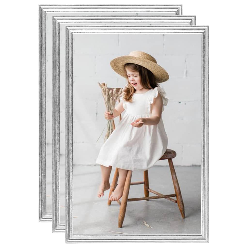Fotolijsten 3 St Voor Wand 50X70Cm Mdf Zilverkleurig