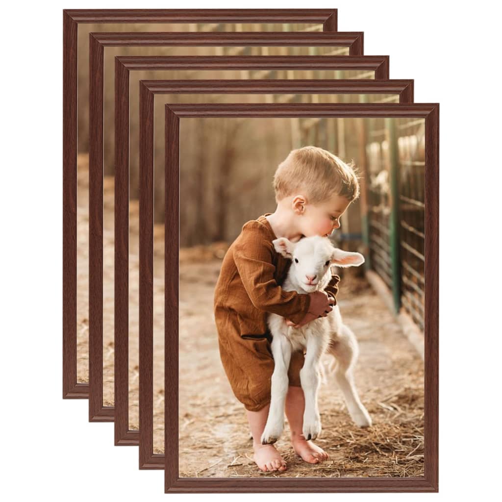 Fotolijsten 5 St Voor Wand Of Tafel 18X24 Cm Mdf Bruin