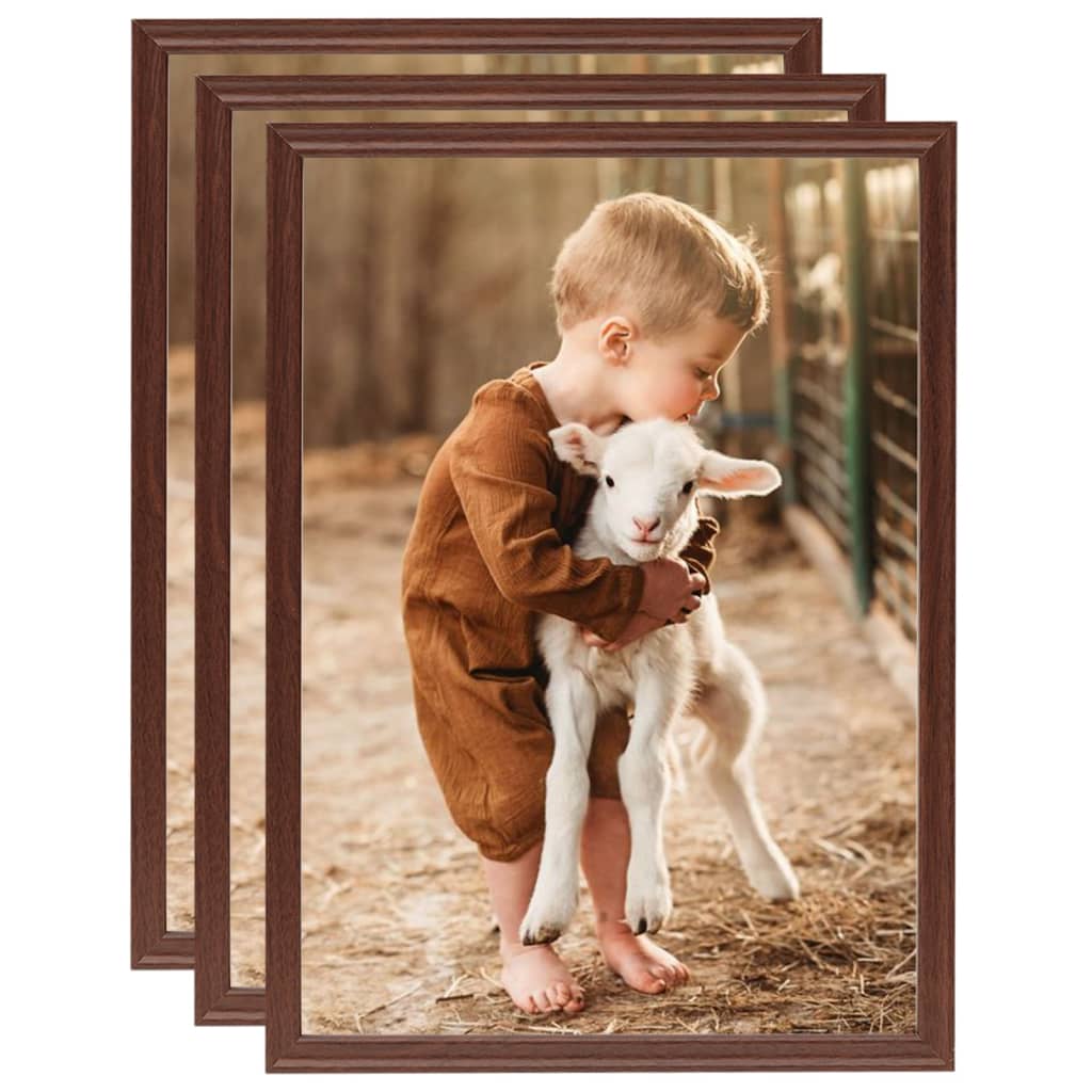 Fotolijsten 3 St Voor Wand Of Tafel 29,7X42 Cm Mdf Bruin